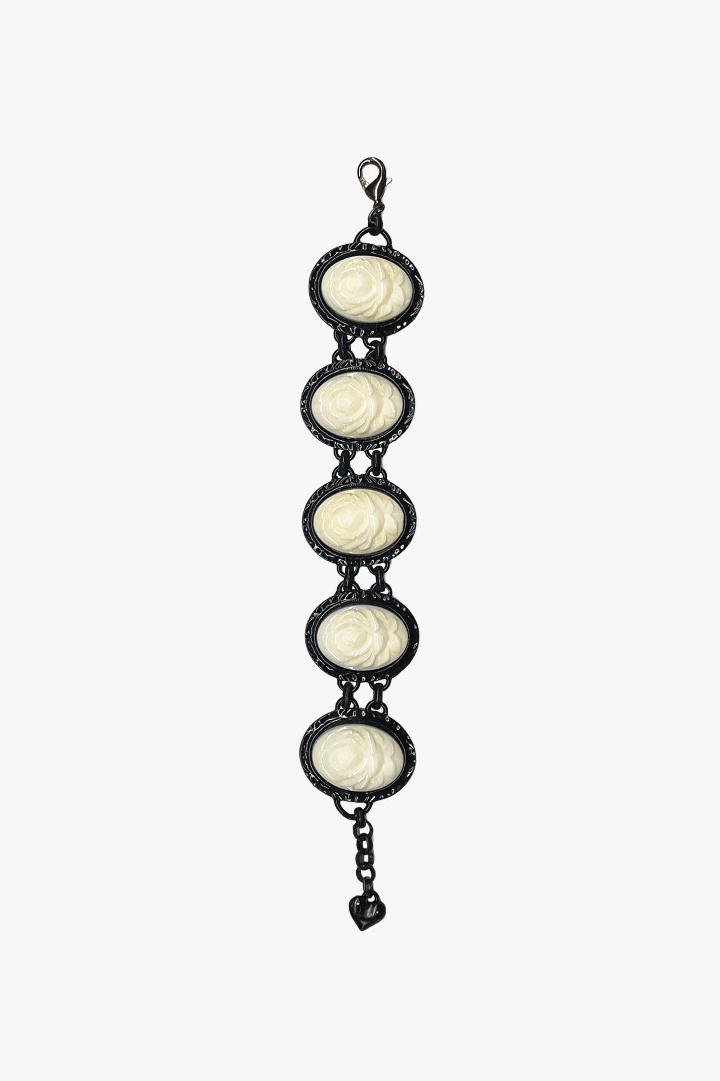 Anna Sui Carved Rose Black Bracelet - Ivory