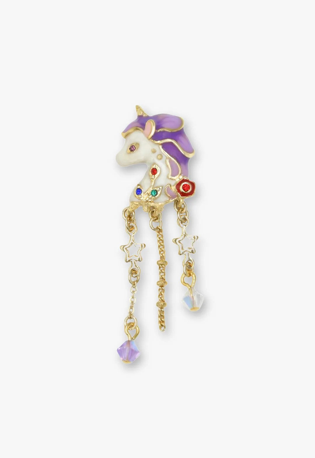 Anna Sui Moonlit Unicorn Earrings- Black and Ivory