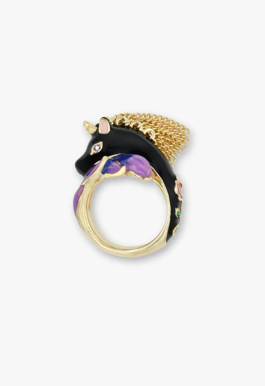 Anna Sui Enchanted Unicorn Ring - Black