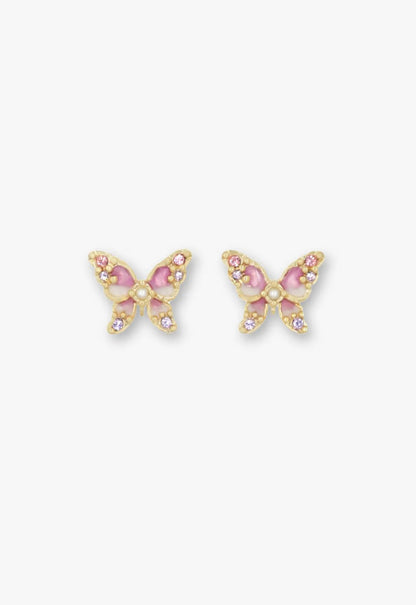 Anna Sui Shining Butterfly Earrings - Pink Gold