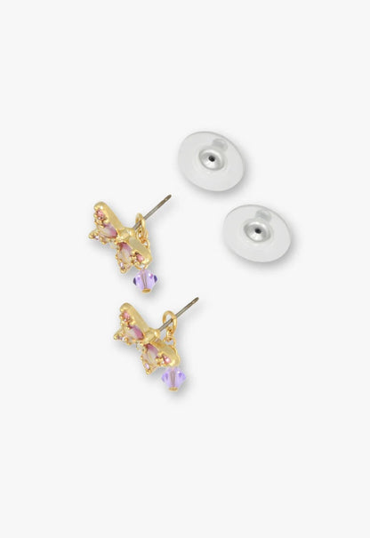 Anna Sui Shining Butterfly Earrings - Pink Gold