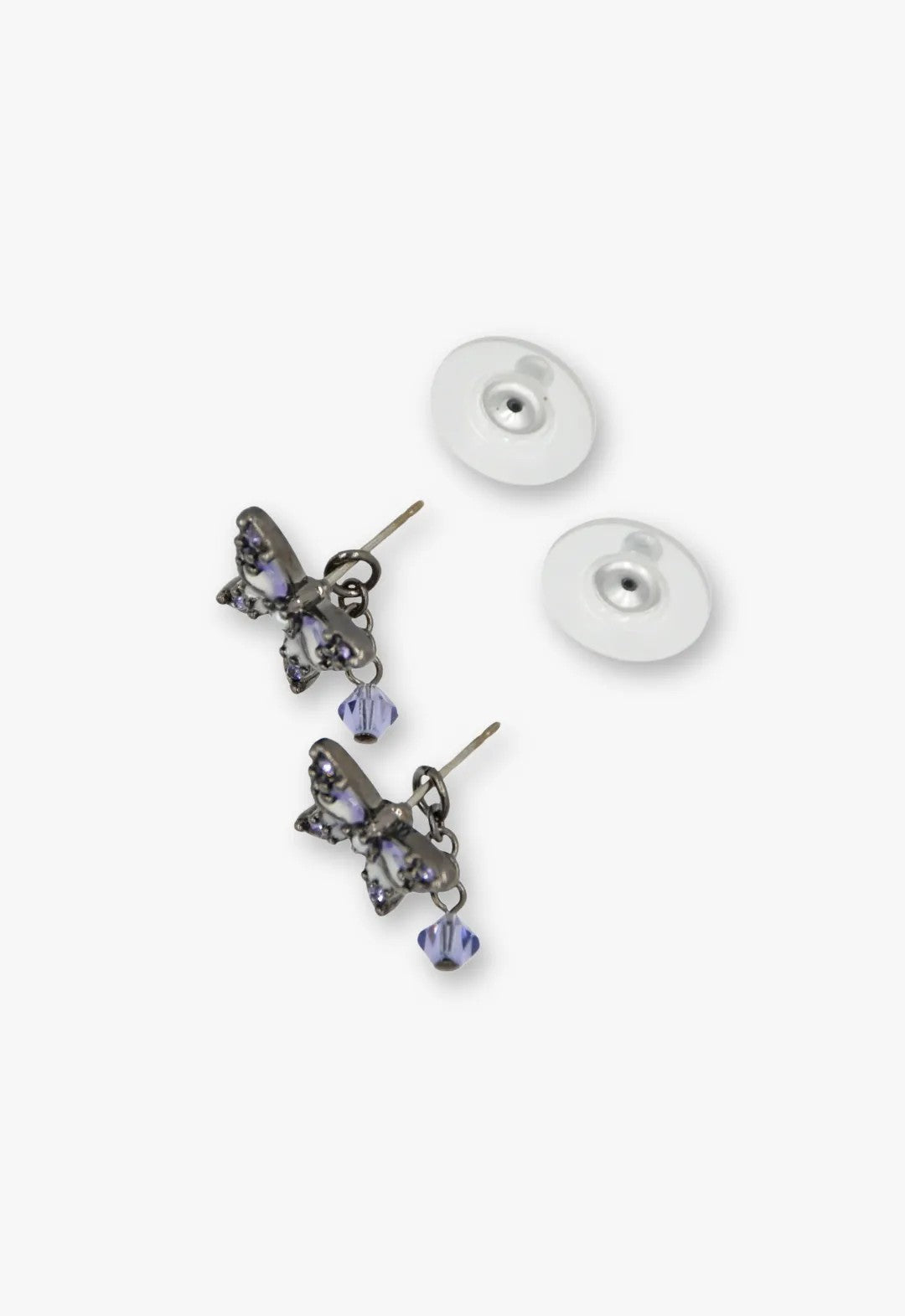 Anna Sui Shining Butterfly Earrings - Purple Gunmetal