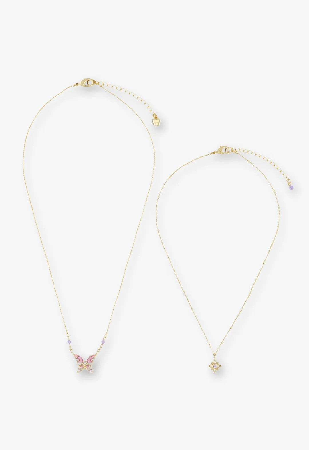 Anna Sui Shining Butterfly Necklace - Pink Gold