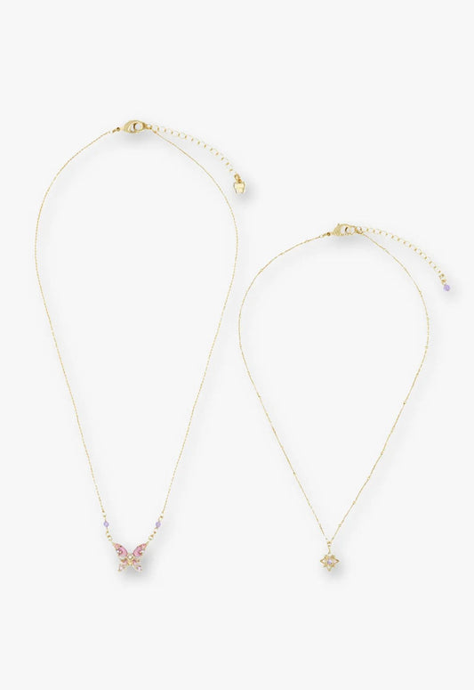 Anna Sui Shining Butterfly Necklace - Pink Gold