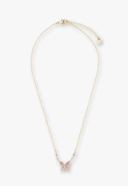 Anna Sui Shining Butterfly Necklace - Pink Gold