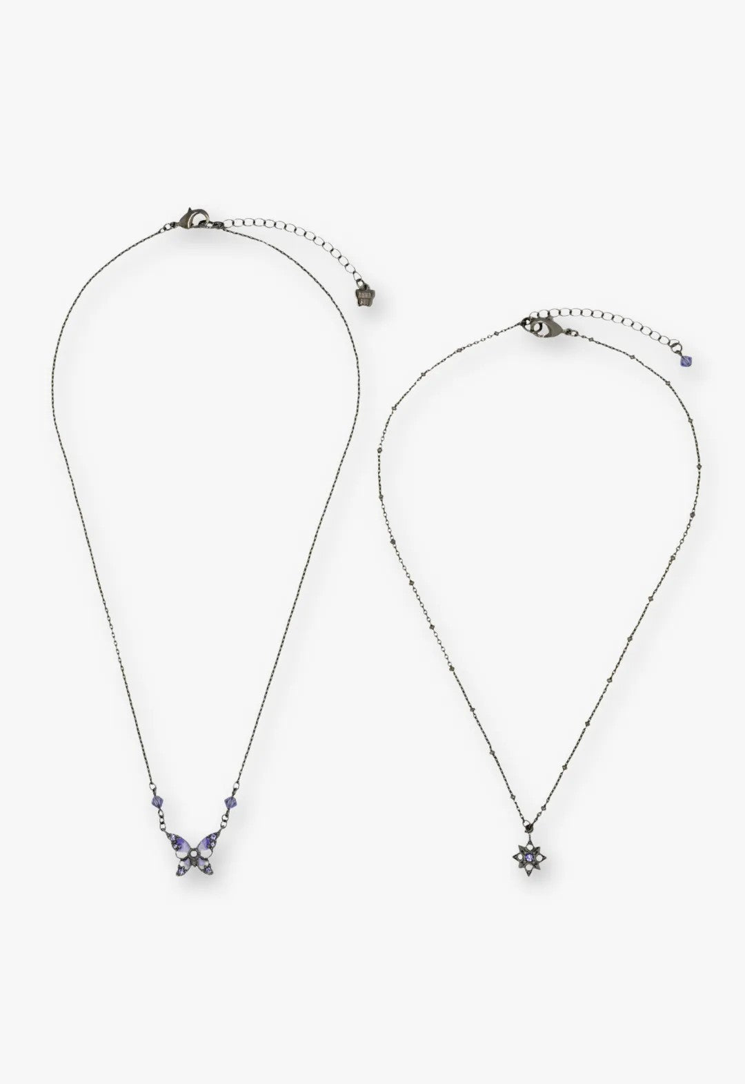 Anna Sui Shining Butterfly Necklace - Purple Gunmetal