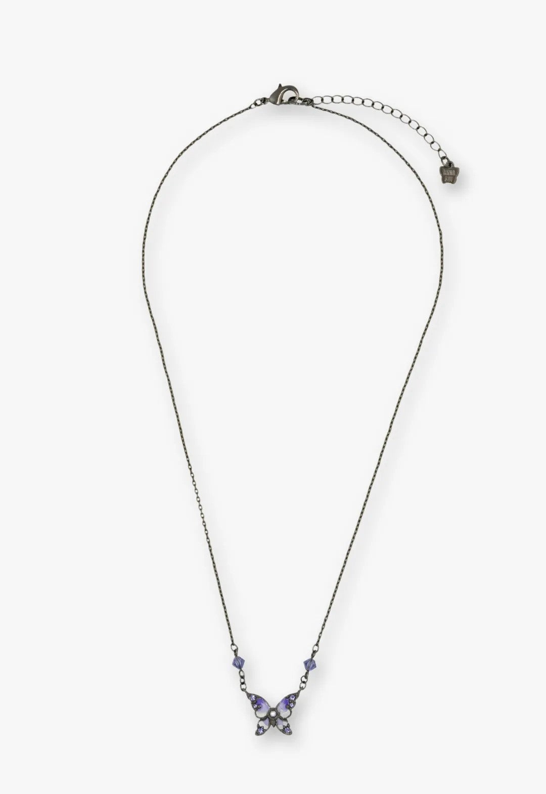 Anna Sui Shining Butterfly Necklace - Purple Gunmetal