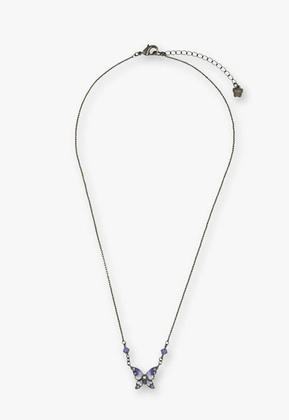 Anna Sui Shining Butterfly Necklace - Purple Gunmetal