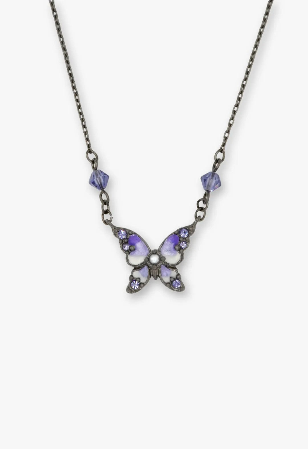 Anna Sui Shining Butterfly Necklace - Purple Gunmetal