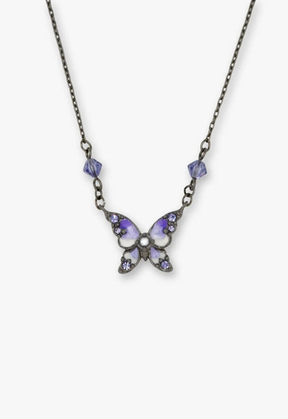 Anna Sui Shining Butterfly Necklace - Purple Gunmetal