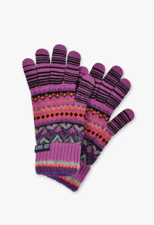 Anna Sui Anna Sui Fair Isle Gloves- Purple