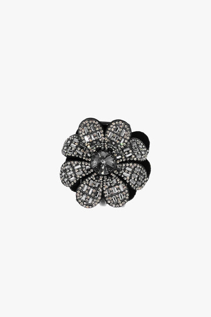 Anna Sui Swarovski Flower Jaw - Hematite