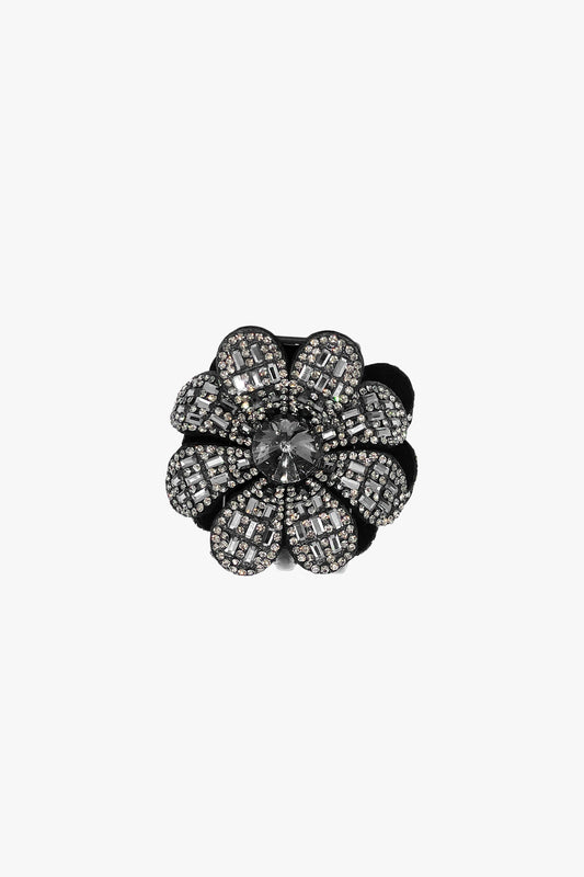 Anna Sui Swarovski Flower Jaw - Hematite