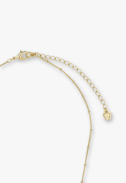 Anna Sui Lucky Cat Flower Necklace- Gold