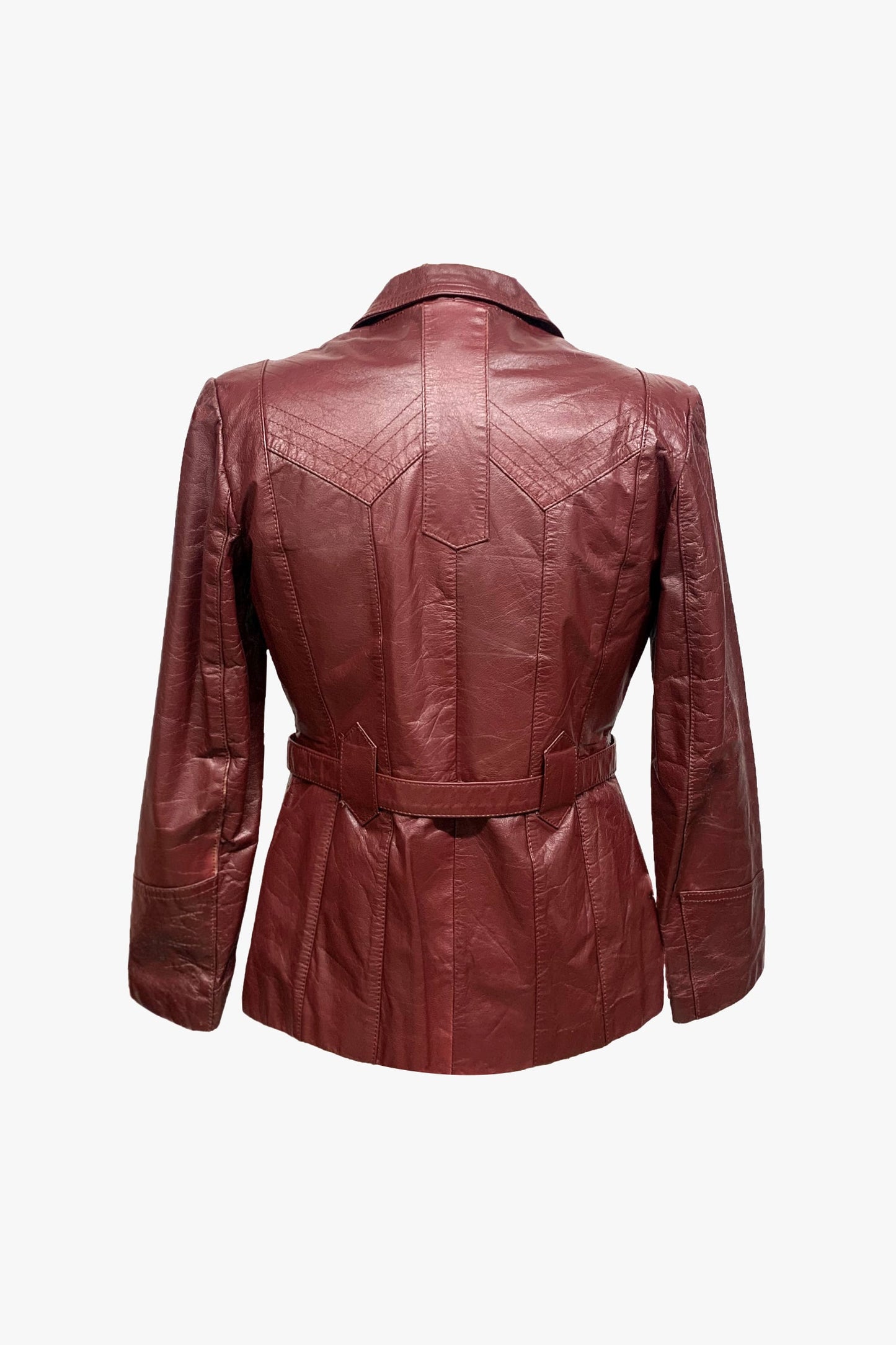Anna Sui Vintage Leather Belted Coat with Removable Lining