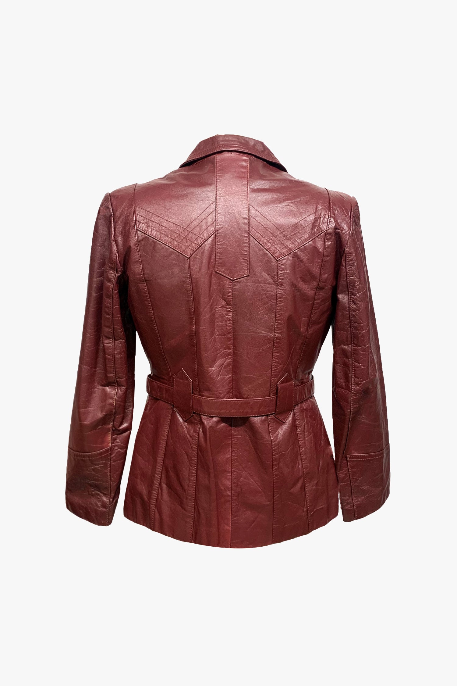 Anna Sui Vintage Leather Belted Coat with Removable Lining