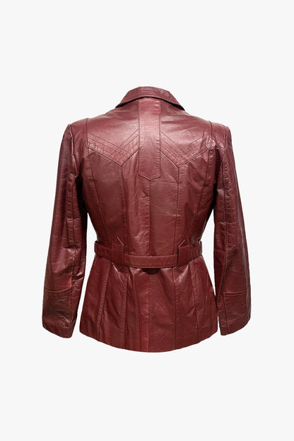 Anna Sui Vintage Leather Belted Coat with Removable Lining