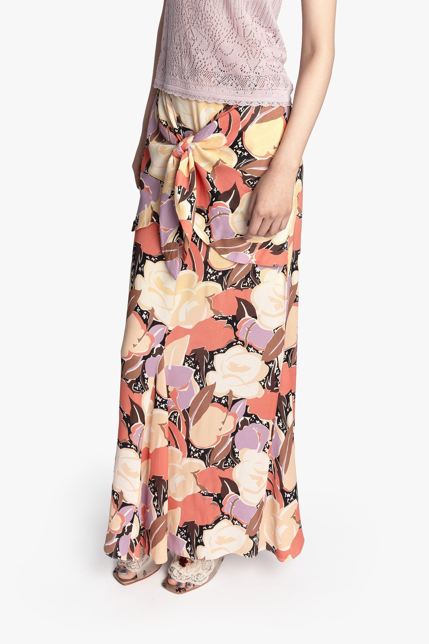 Anna Sui Desert Bloom Crepe Skirt