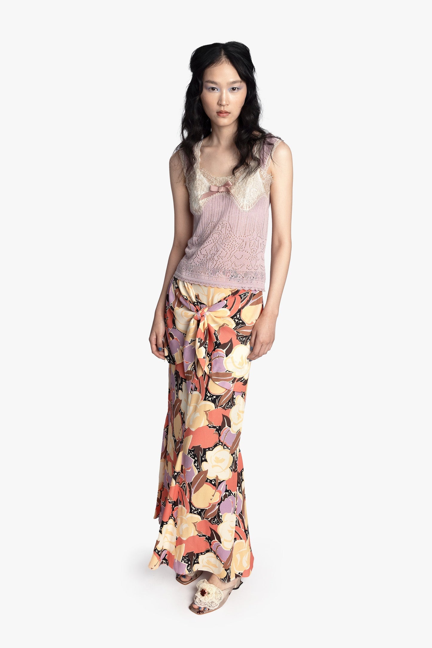 Anna Sui Desert Bloom Crepe Skirt