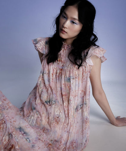 Anna Sui Oasis Blooms Tiered Maxi Dress