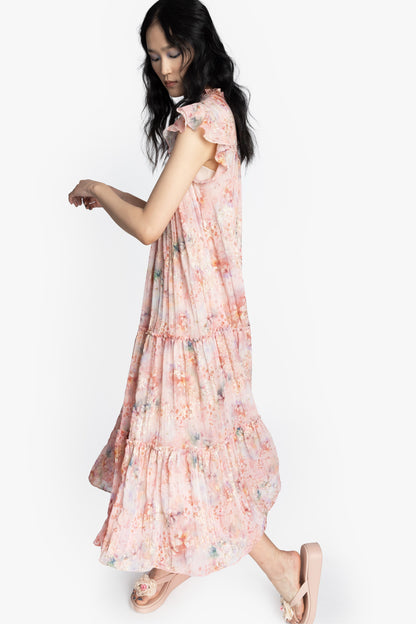 Anna Sui Oasis Blooms Tiered Maxi Dress