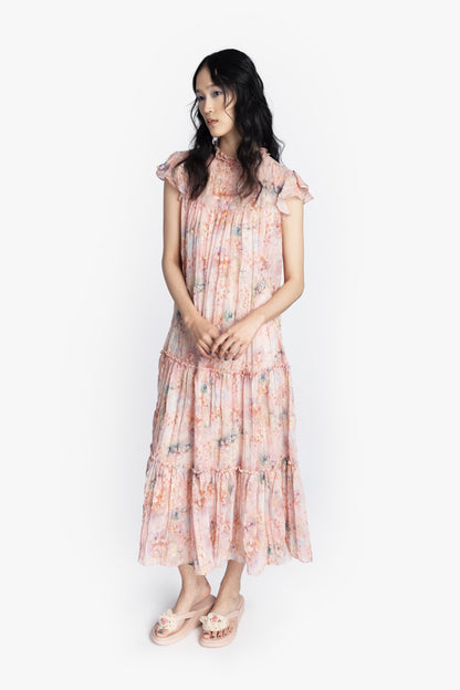 Anna Sui Oasis Blooms Tiered Maxi Dress