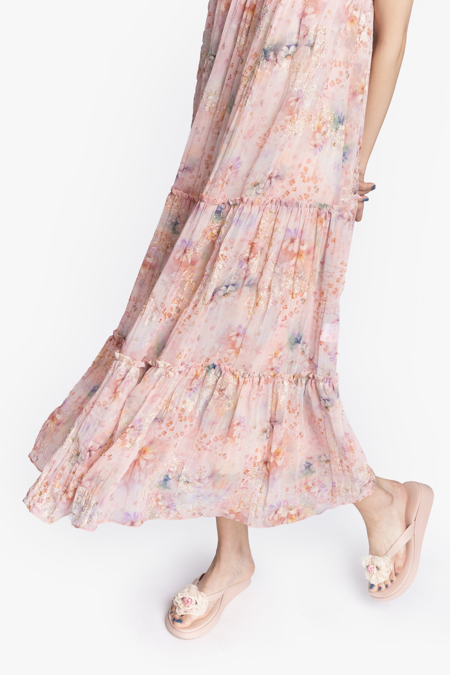 Anna Sui Oasis Blooms Tiered Maxi Dress
