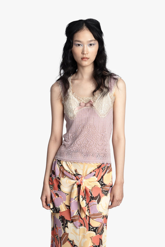 Anna Sui Lingerie Lace Knit Camisole - Blush