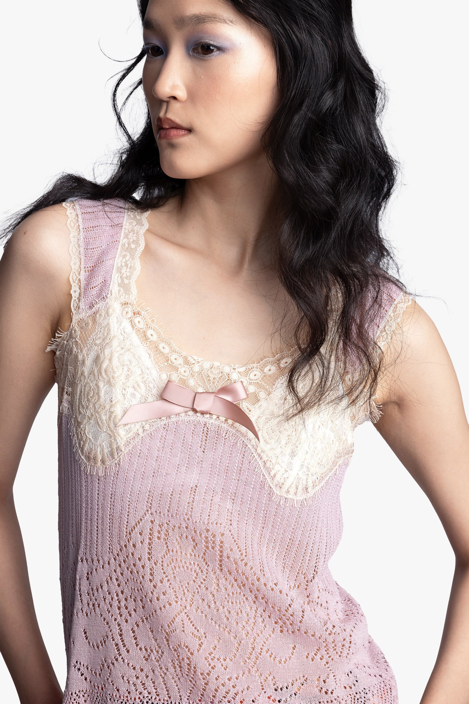 Anna Sui Lingerie Lace Knit Camisole - Blush