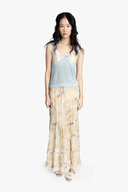 Anna Sui Lingerie Lace Knit Camisole - Sky Blue