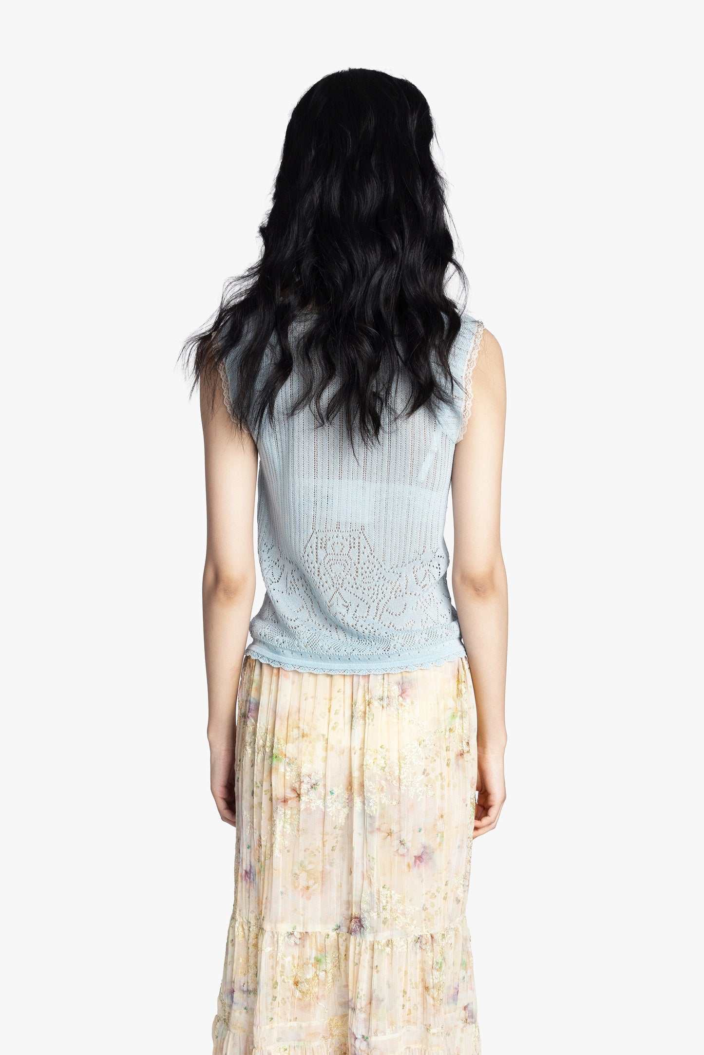 Anna Sui Lingerie Lace Knit Camisole - Sky Blue