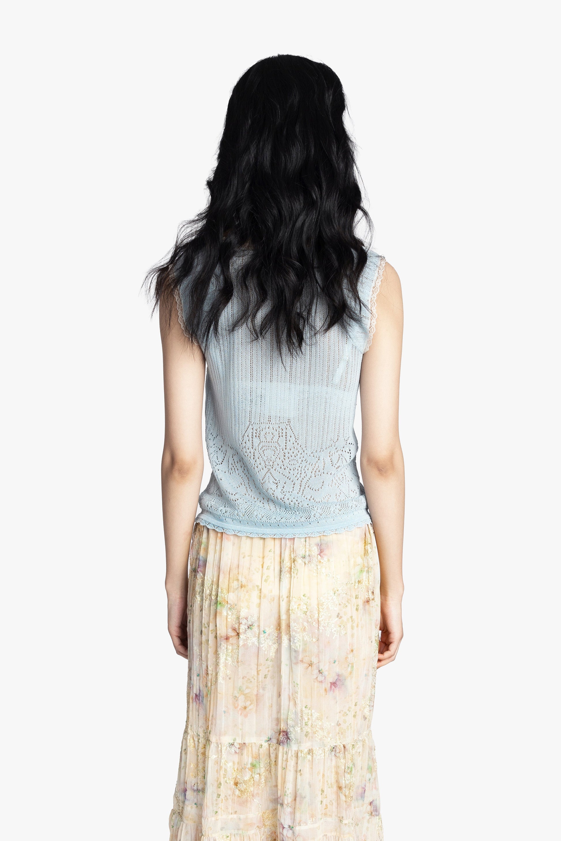 Anna Sui Lingerie Lace Knit Camisole - Sky Blue
