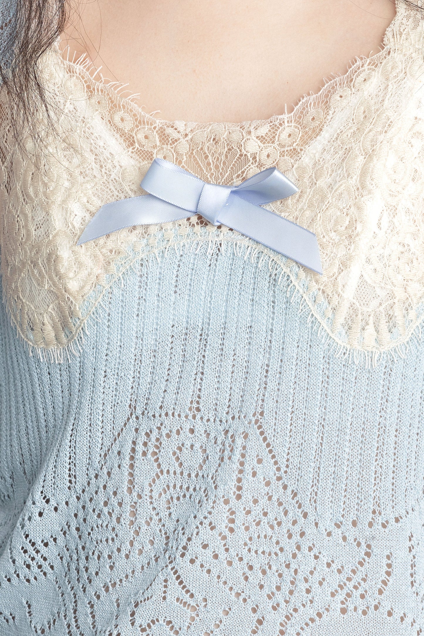 Anna Sui Lingerie Lace Knit Camisole - Sky Blue