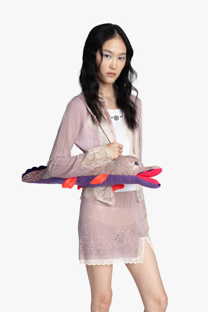 Anna Sui Lingerie Lace Knits Cardigan - Blush