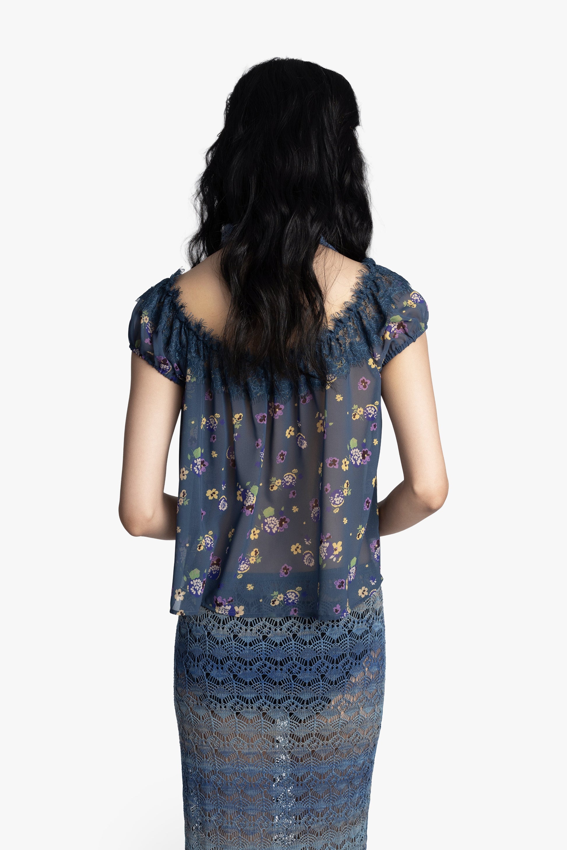 Anna Sui Night Blooming Chiffon Top