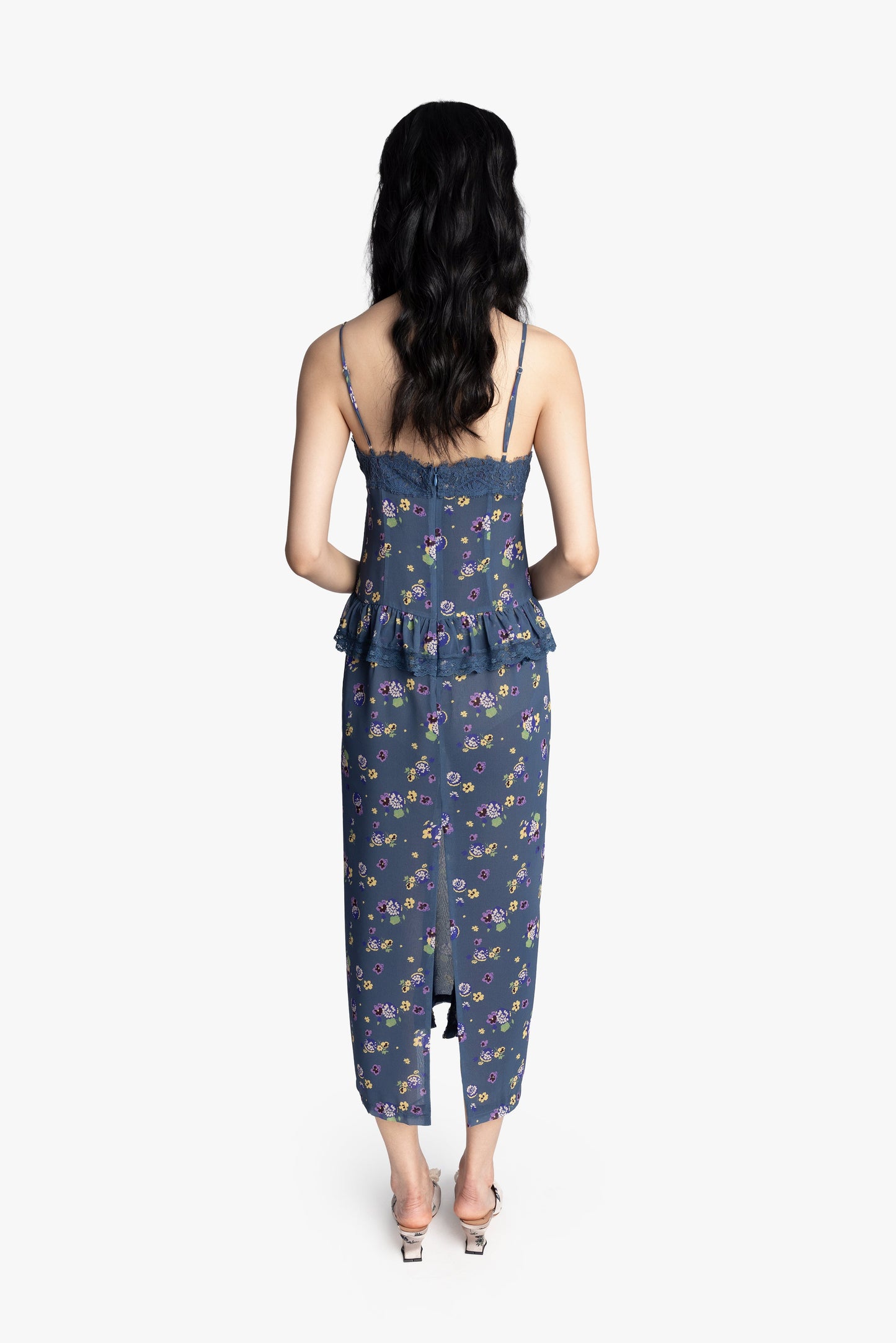 Anna Sui Night Blooming Chiffon Slip Dress