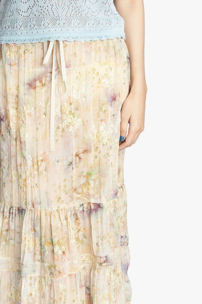 Anna Sui Oasis Blooms Tiered Skirt
