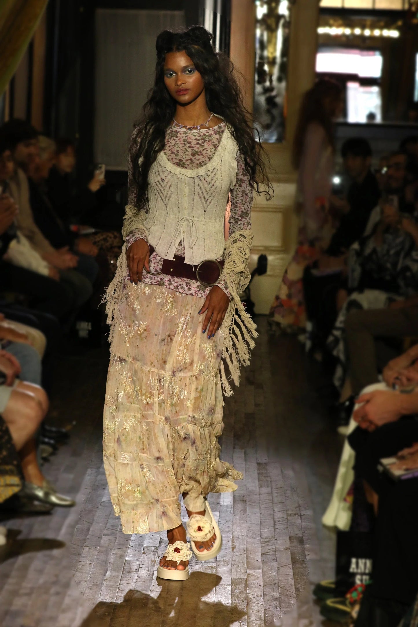 Anna Sui Oasis Blooms Tiered Skirt