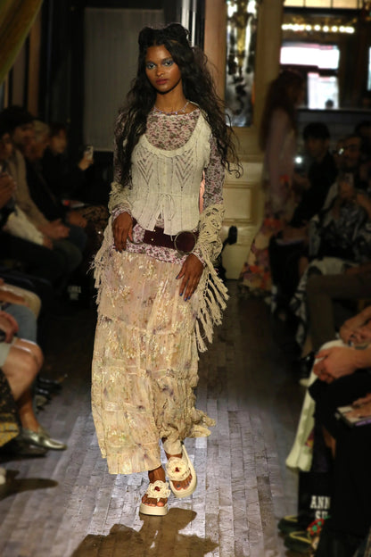 Anna Sui Oasis Blooms Tiered Skirt