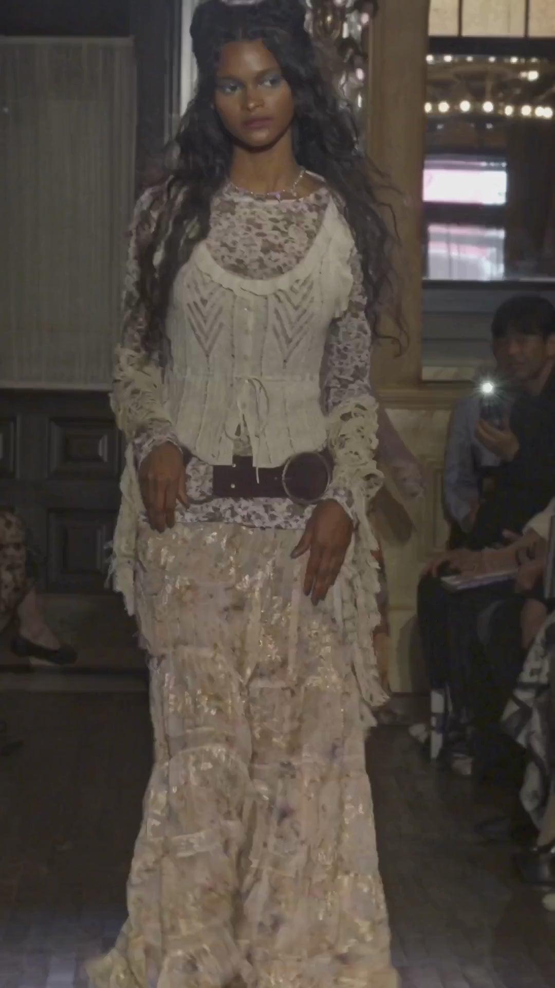 Anna Sui Oasis Blooms Tiered Skirt