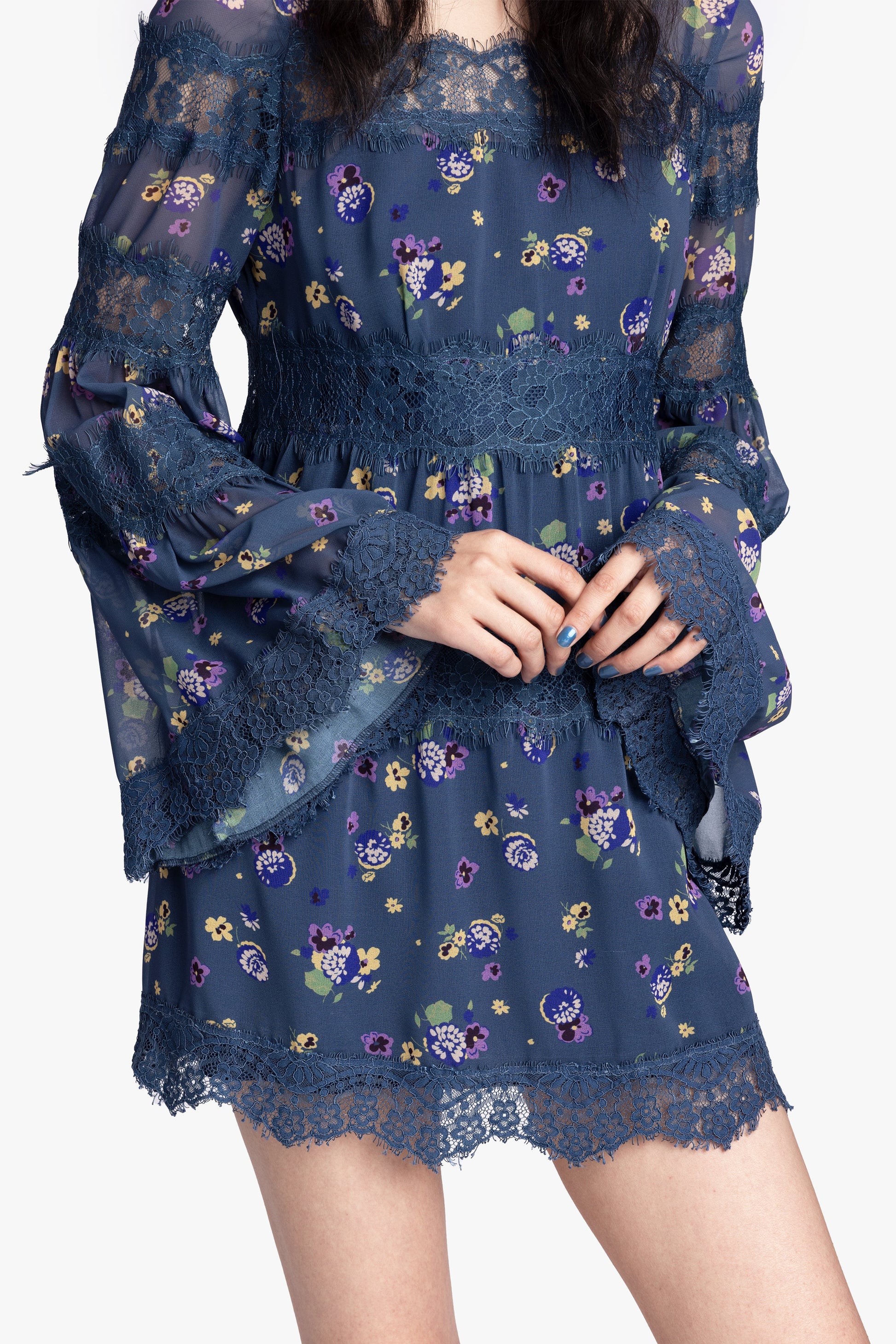 Anna Sui Night Blooming Chiffon Dress