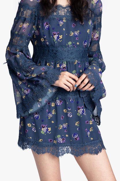 Anna Sui Night Blooming Chiffon Dress