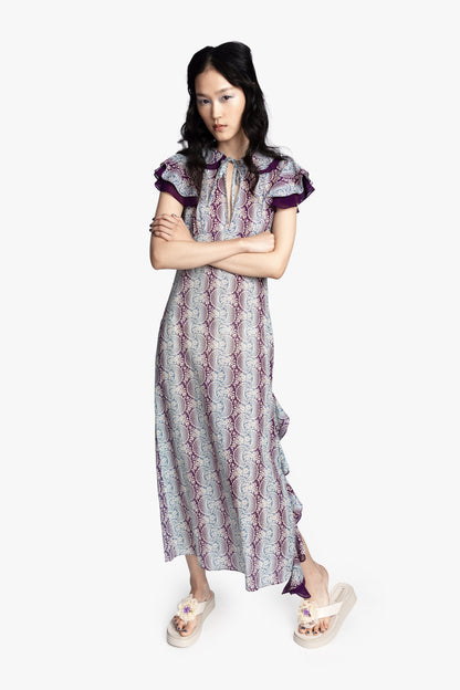 Anna Sui Ombre Ribbons Cotton Ruffle Dress