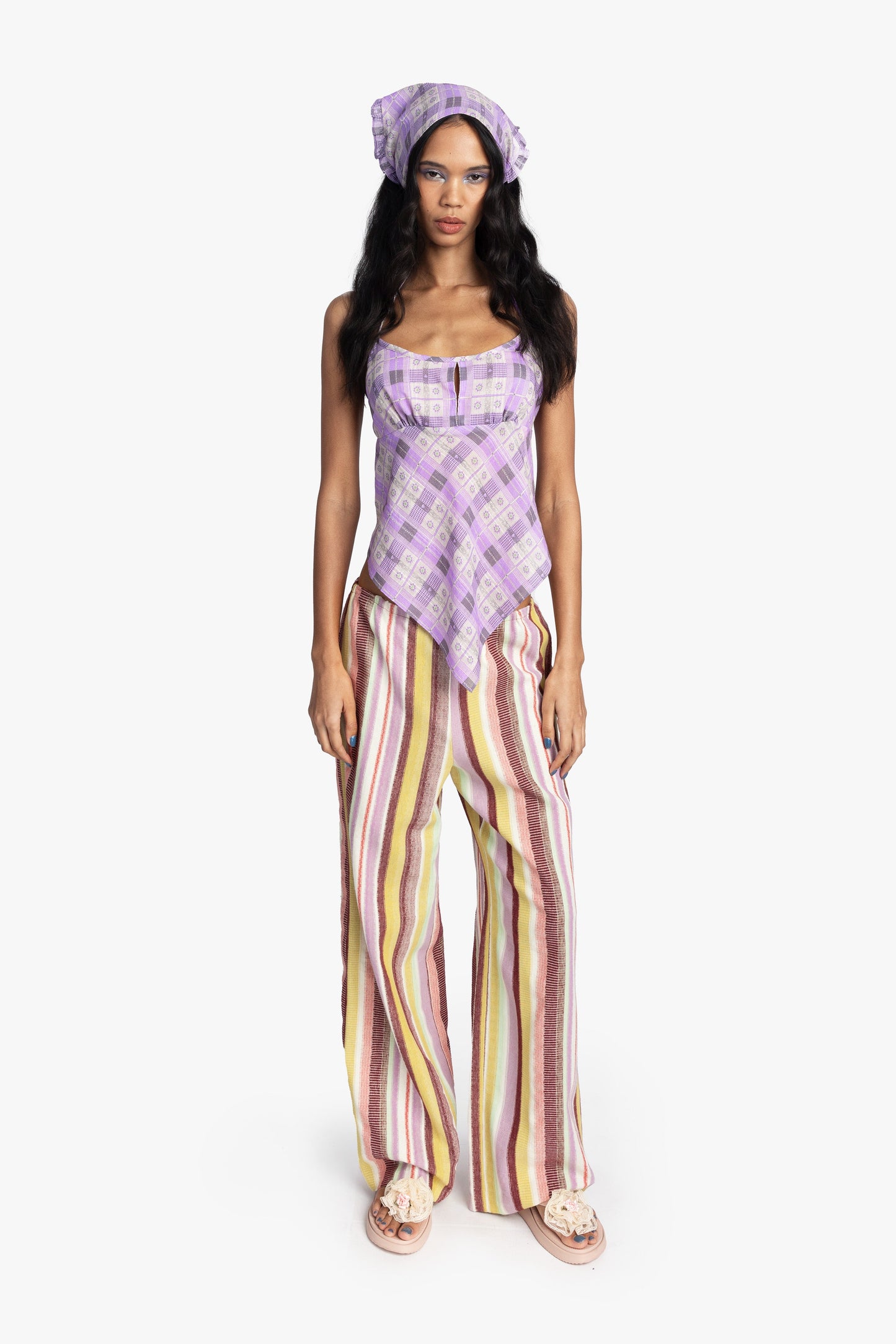 Anna Sui Plaid Blossom Top Apron