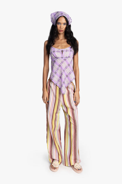 Anna Sui Plaid Blossom Top Apron
