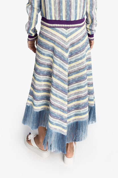 Anna Sui Serape Knit Fringe Skirt