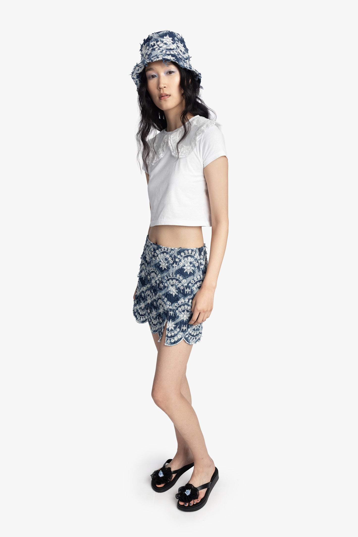 Anna Sui Sonora Denim Mini Skirt