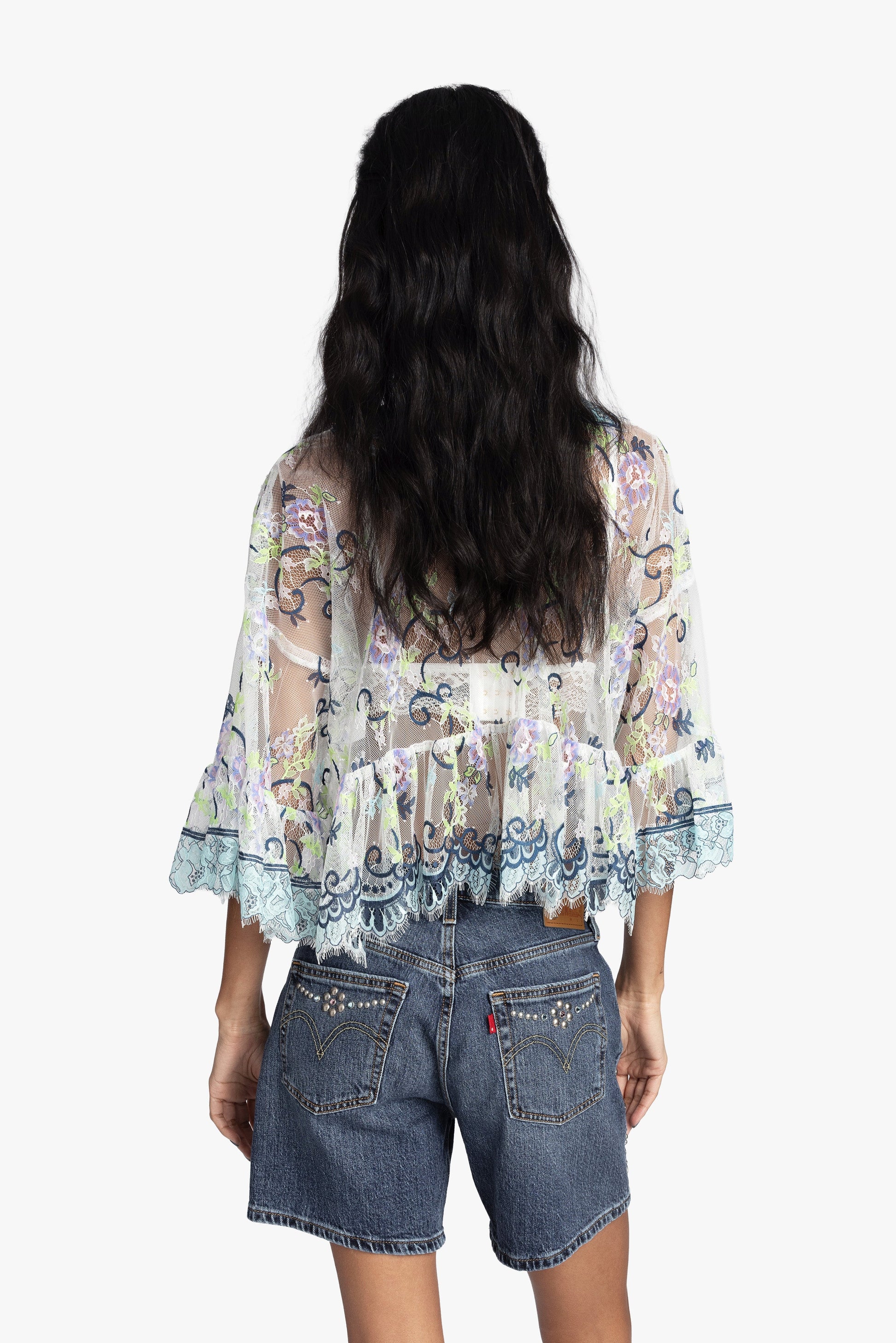 Anna Sui Lady Chatterley's Lace V-Neck Top