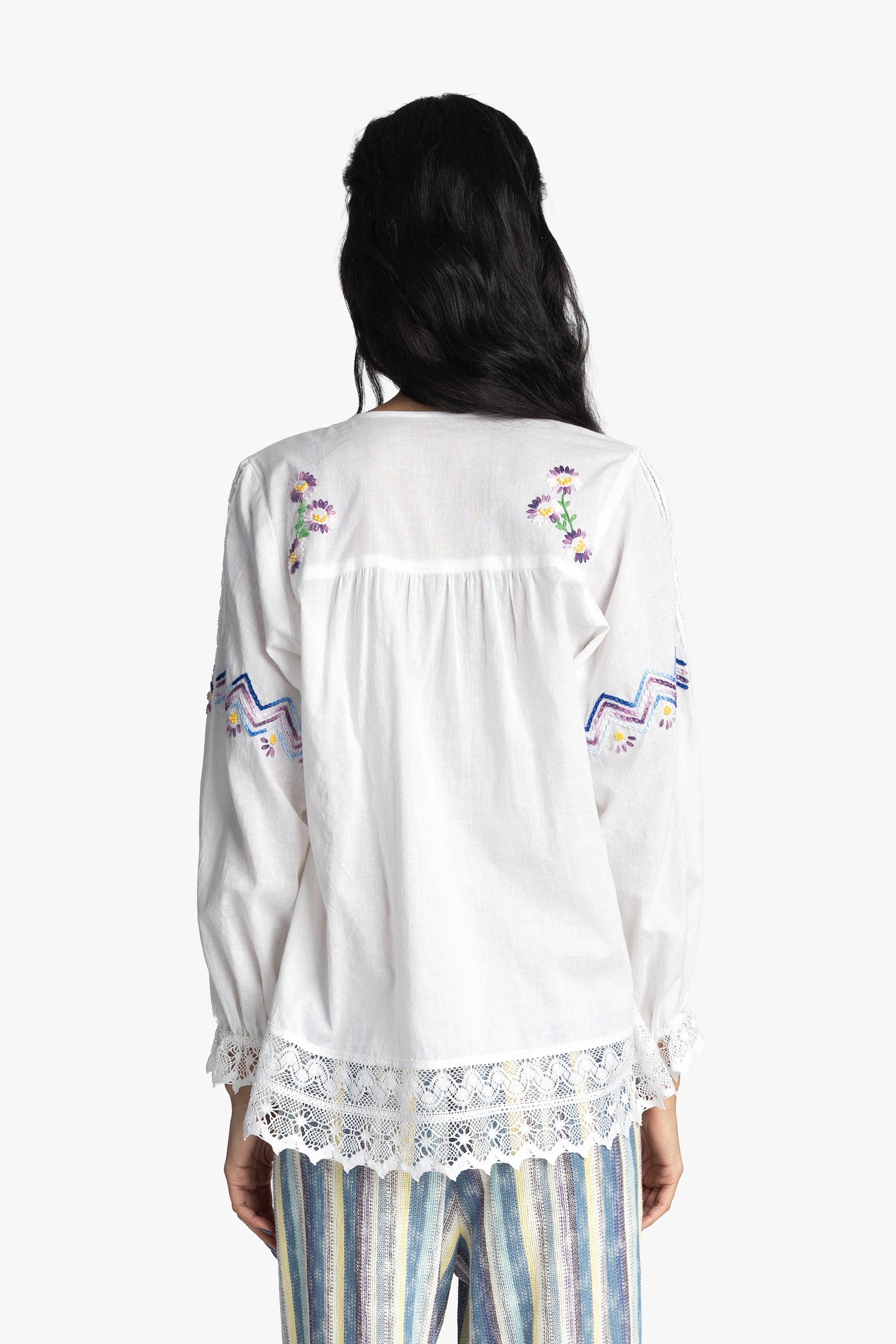 Anna Sui Morning Glory Embroidery Blouse