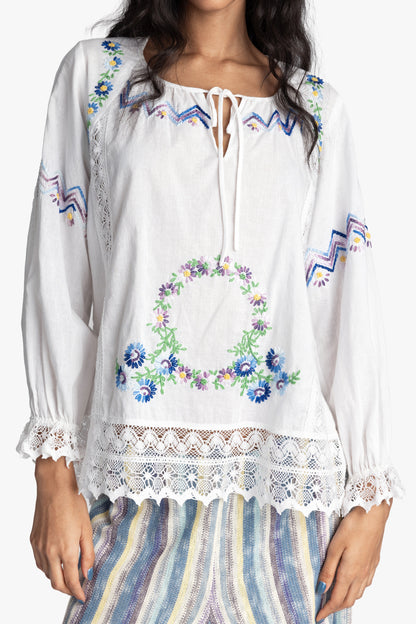 Anna Sui Morning Glory Embroidery Blouse